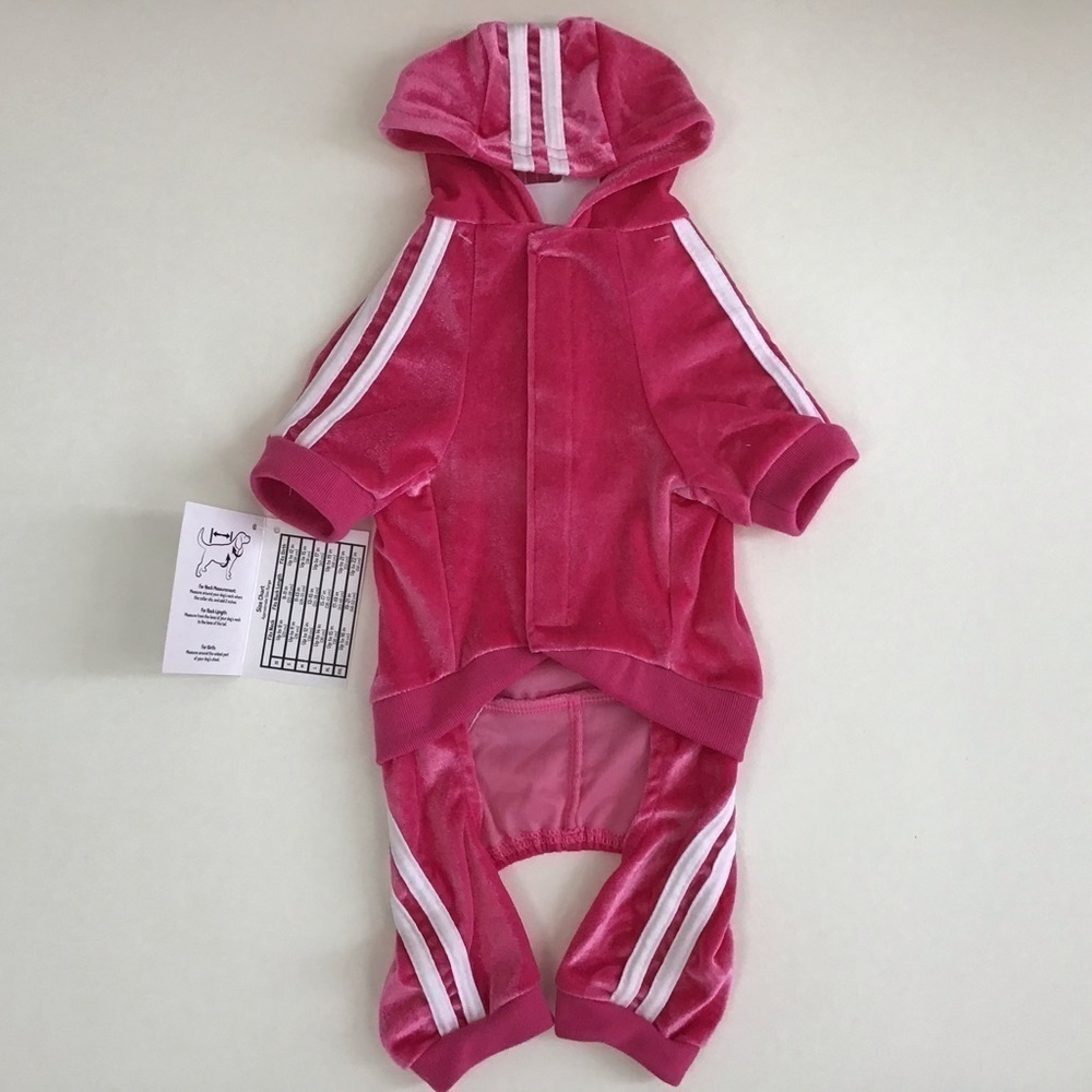 FABDOG HOT PINK Velour JOGGING OUTFIT Puppy/Dog 
 Size small NWT